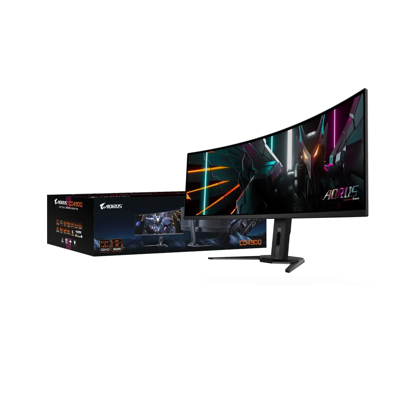 Gigabyte | CO49DQ | 49 " | OLED | DQHD | 32:9 | 144 Hz | 3 ms | 5120 x 1440 pixels | 250 cd/m² | HDMI ports quantity 	 2 x HDMI 
