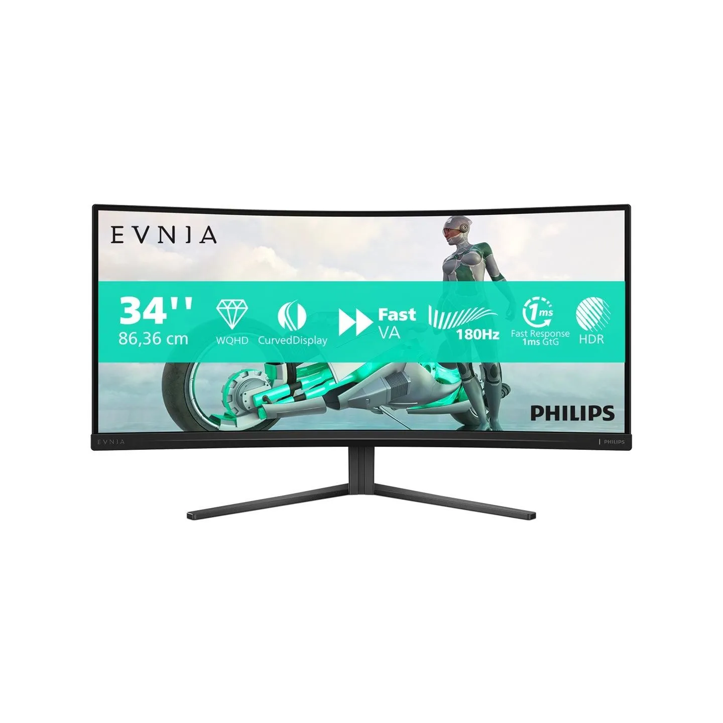 Philips | 34M2C3500L/00 | 34 " | VA | 21:9 | 180 Hz | 1 ms | 3440 x 1440 pixels | 300 cd/m² | HDMI ports quantity 2 | Warranty 2