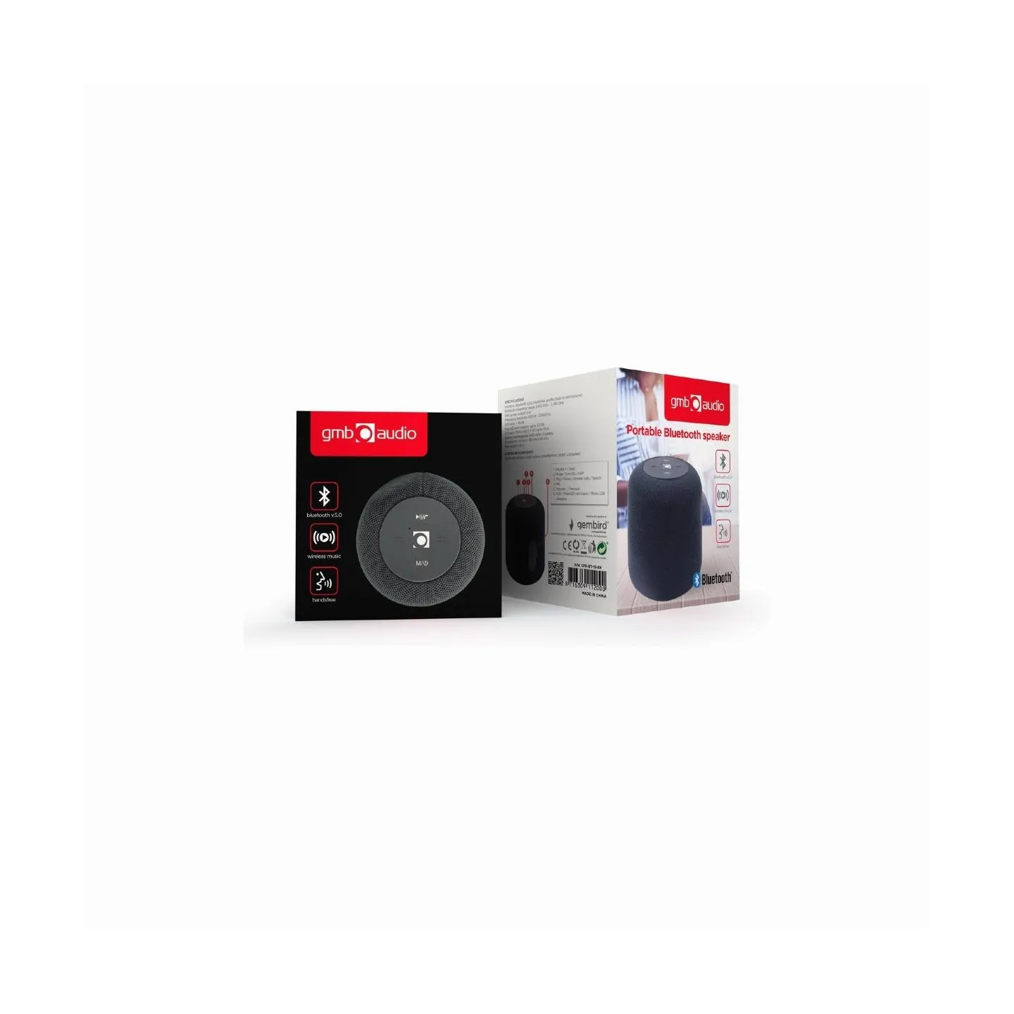 Gembird SPK-BT-15-BK Portable Bluetooth speaker, Wireless, 5 W, 1200 mAh, Black | Gembird