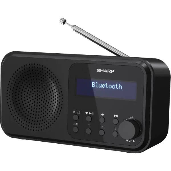 Sharp DR-P420(BK) Tokyo Portable Digital Radio, FM/DAB/DAB+, Bluetooth 5.0, USB or Battery Powered, Midnight Black | Sharp | Tok