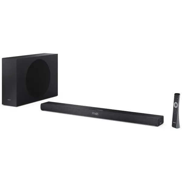 Sharp 2.1ch Ultra-slim Dolby Atmos/DTS Virtual: X Soundbar with Wireless Subwoofer | HT-SBW320 | 360 W | Bluetooth | Black | Wir