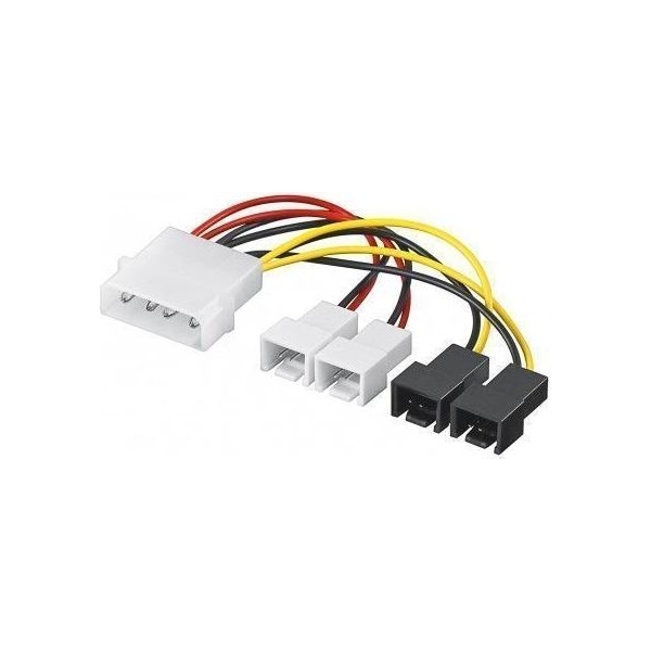 Goobay | Power cable/adapter for PC fans; 5.25 inch male to fan 2x 12 V/2x 5 V