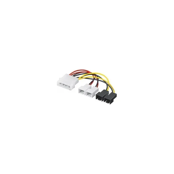 Goobay | Power cable/adapter for PC fans; 5.25 inch male to fan 2x 12 V/2x 5 V