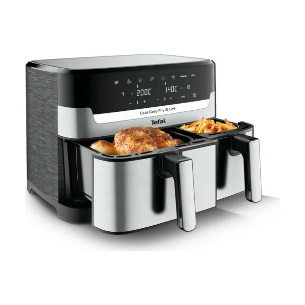 Tefal Fryer | EY905D10 | Capacity 5.2+3.1 L | Hot air technology | Stainless Steel/Black