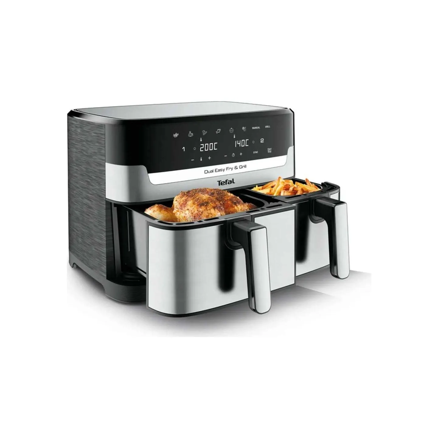 Tefal Fryer | EY905D10 | Capacity 5.2+3.1 L | Hot air technology | Stainless Steel/Black
