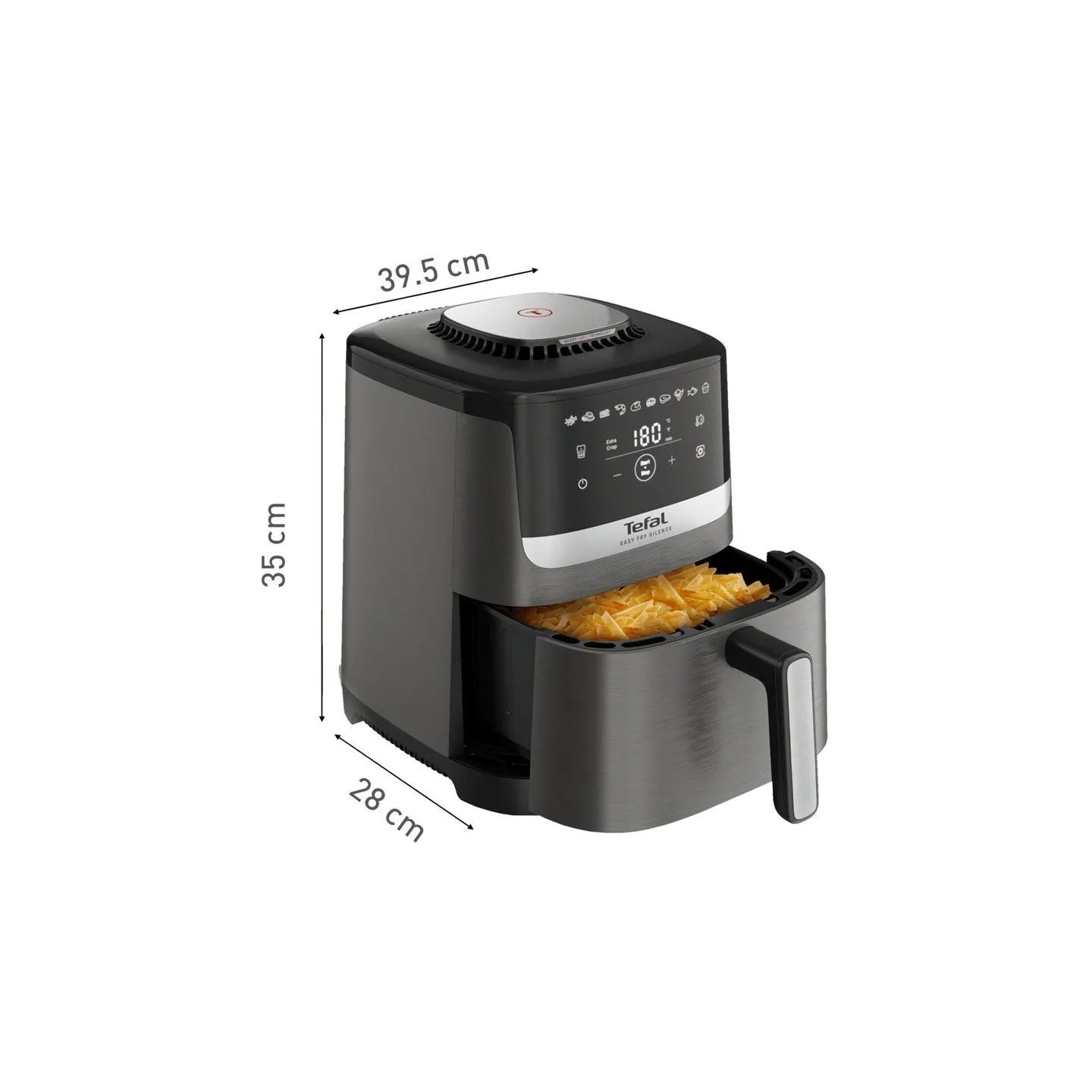 Tefal Air Fryer | Easy Fry Silence EY551HE0 | Power 1650 W | Capacity 5 L | Gray
