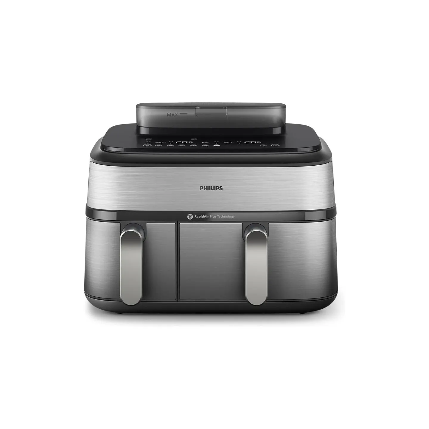 Philips Dual Basket Airfryer | NA555/00 5000 series | Power 2750 W | Capacity 9 L | RapidAir Plus | Silver