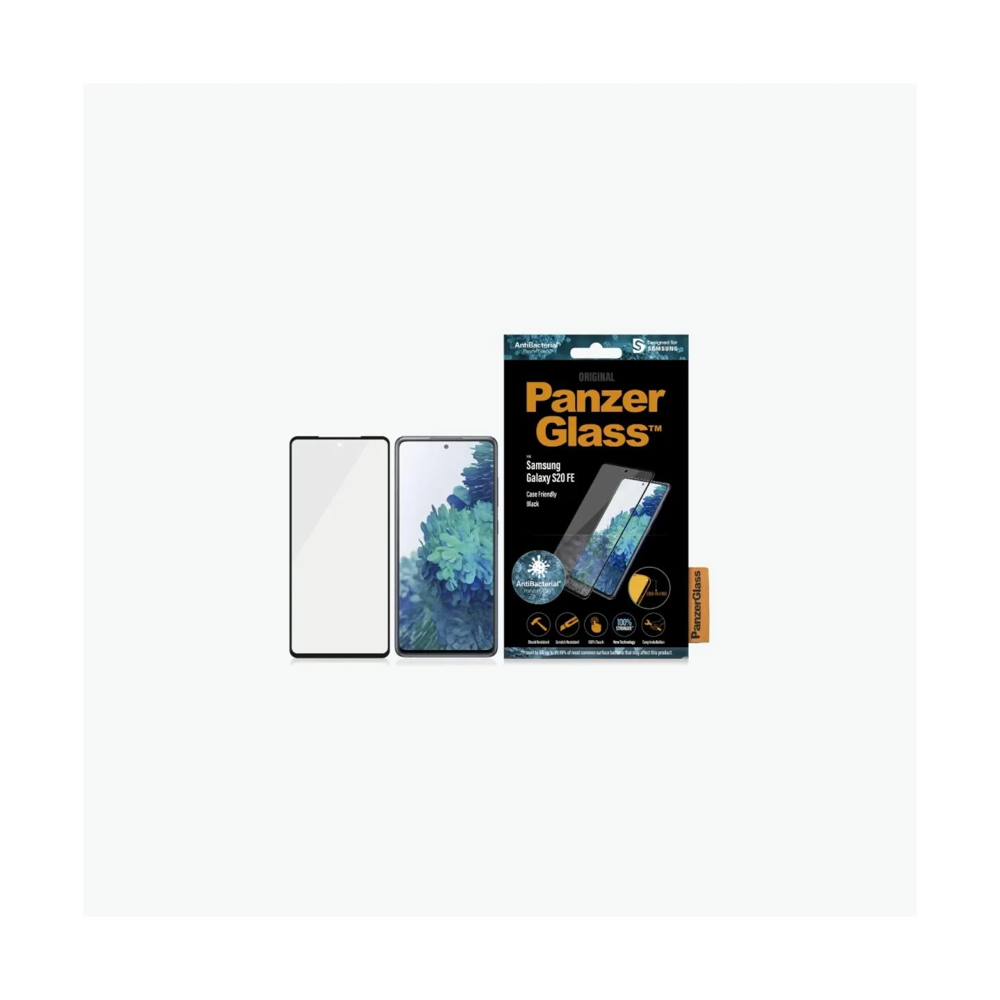 Panzerglass | Samsung | Galaxy S20 FE CF | Glass | Black | Works with face recognition and is compatible with the in-screen fing