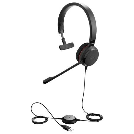 Jabra Evolve 20 SE, Mono UC, USB C/A adapter, Leather