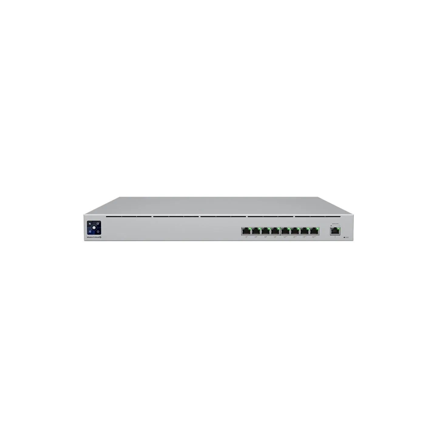 Ubiquiti USW-Mission-Critical switch with integrated 368Wh Lithium-ion battery, capable of providing uninterruptible power for 8