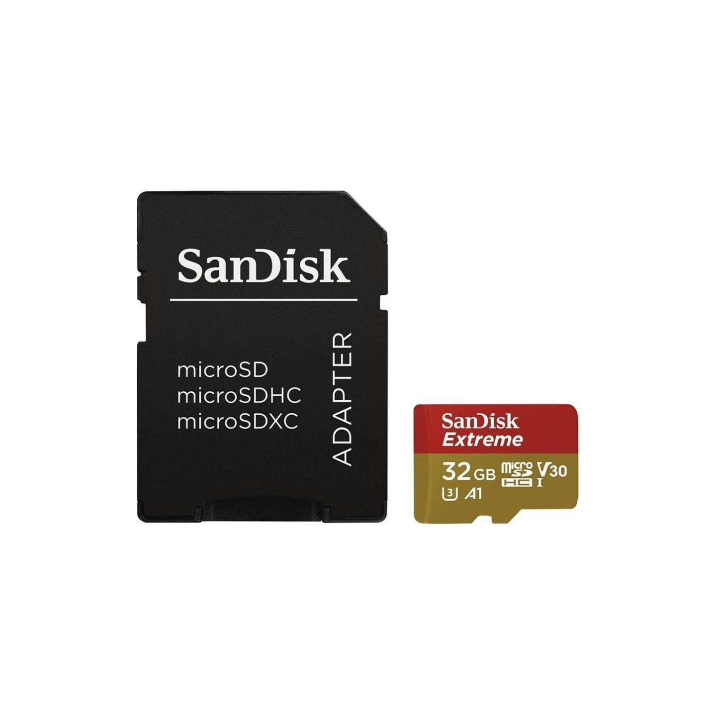 Sandisk Extreme microSDHC 32GB + SD Adapter + RescuePRO Deluxe 100MB/s A1 C10 V30 UHS-I U3