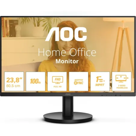 AOC LCD Monitor|AOC|24"|Panel VA|1920x1080|16:9|100 Hz|Matte|1 ms|Speakers|Tilt|Colour Black|24B3HMA2