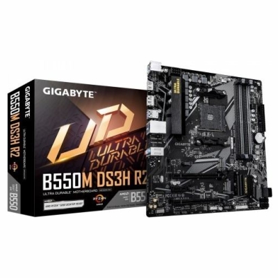 Gigabyte B550M DS3H R2 | Processor family AMD | Processor socket AM4 | DDR4 DIMM | Supported hard disk drive interfaces SATA, M.
