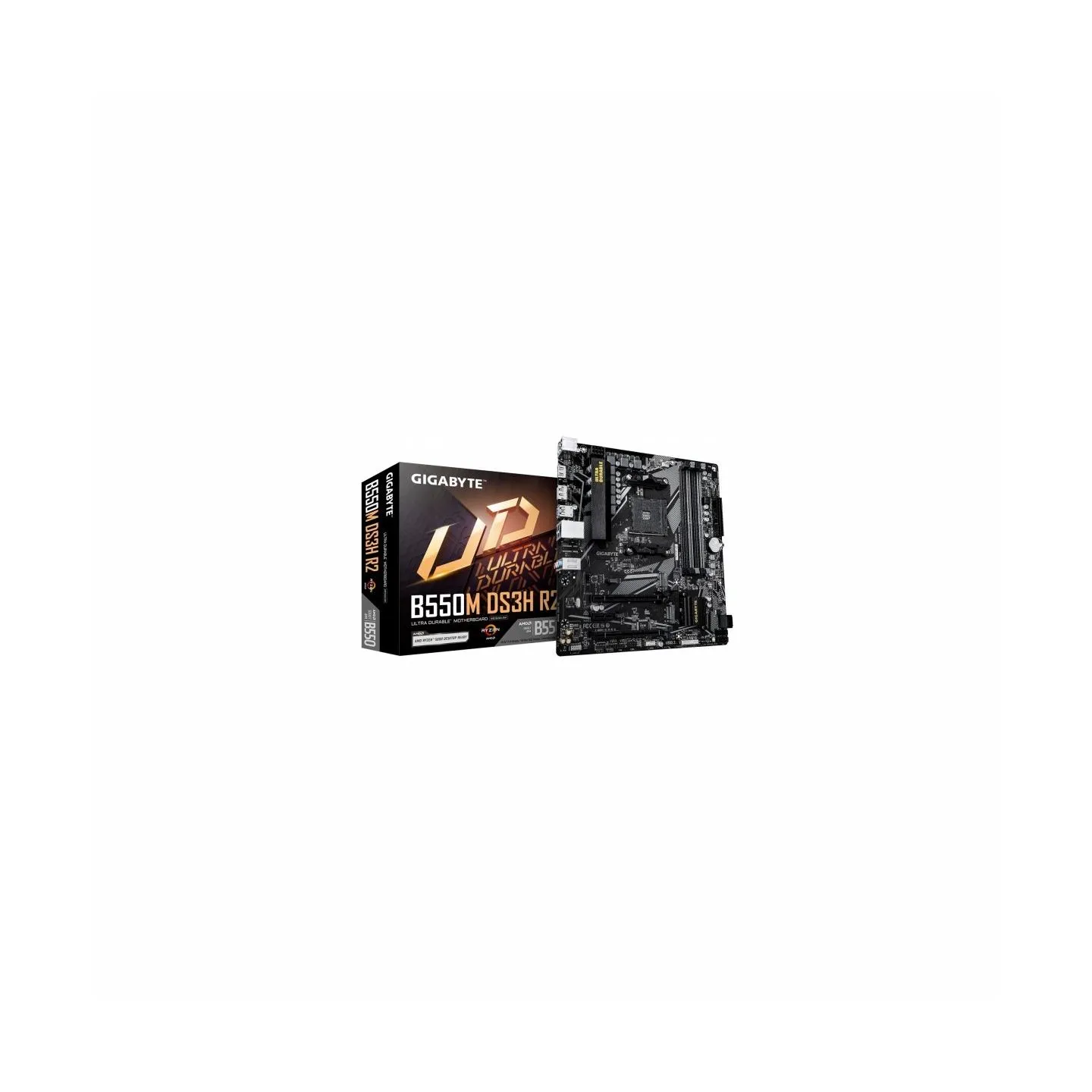 Gigabyte B550M DS3H R2 | Processor family AMD | Processor socket AM4 | DDR4 DIMM | Supported hard disk drive interfaces SATA, M.