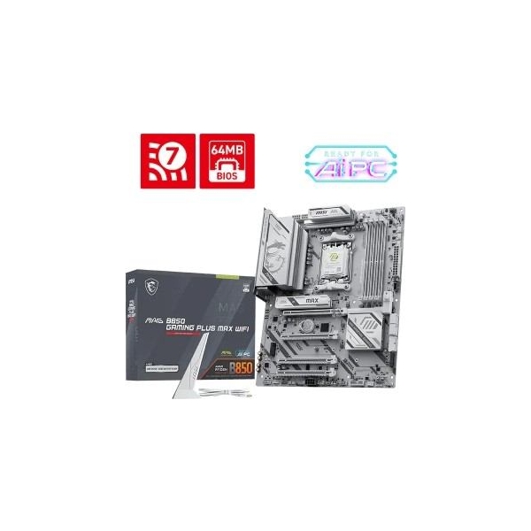 MSI MAG B850 GAMING PLUS MAX WIFI | Processor family AMD | Processor socket AM5 | DDR5 | Supported hard disk drive interfaces SA