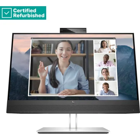 HP RENEW SILVER HP E24mv G4 FHD Conferencing Monitor - 23.8" 1920x1080 FHD 250-nit 60Hz AG, IPS, HDMI/VGA/DisplayPort, 4x USB-A,
