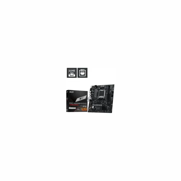 MSI PRO A620AM-B EVO | Processor family AMD | Processor socket AM5 | DDR5 | Supported hard disk drive interfaces SATA, M.2 | Num