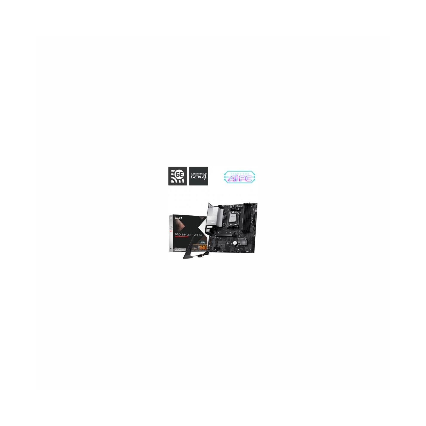 MSI Motherboard PRO B840M-P WIFI6E AM5 4DDR5 ATX