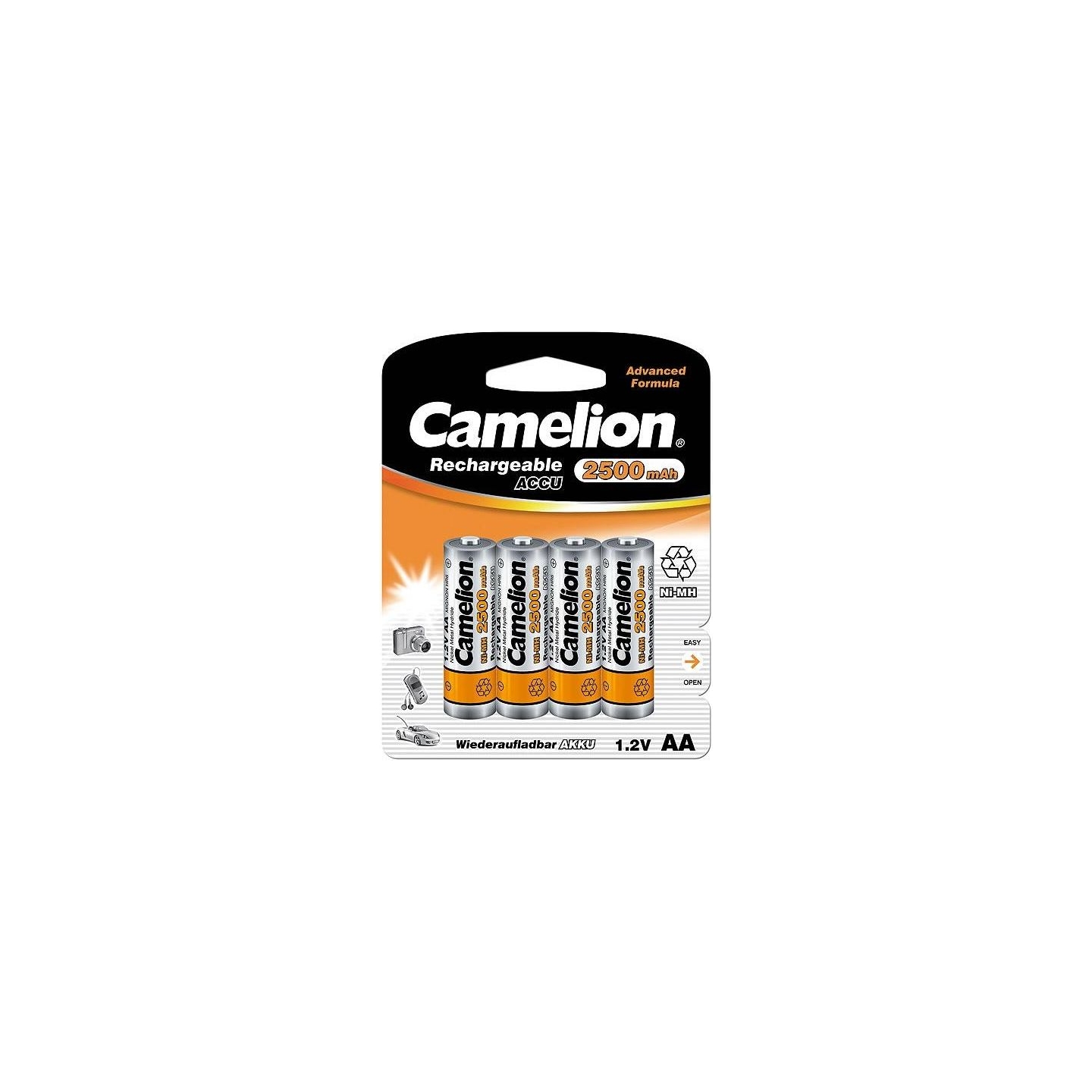 Camelion | AA/HR6 | 2500 mAh | Rechargeable Batteries Ni-MH | 4 pc(s)