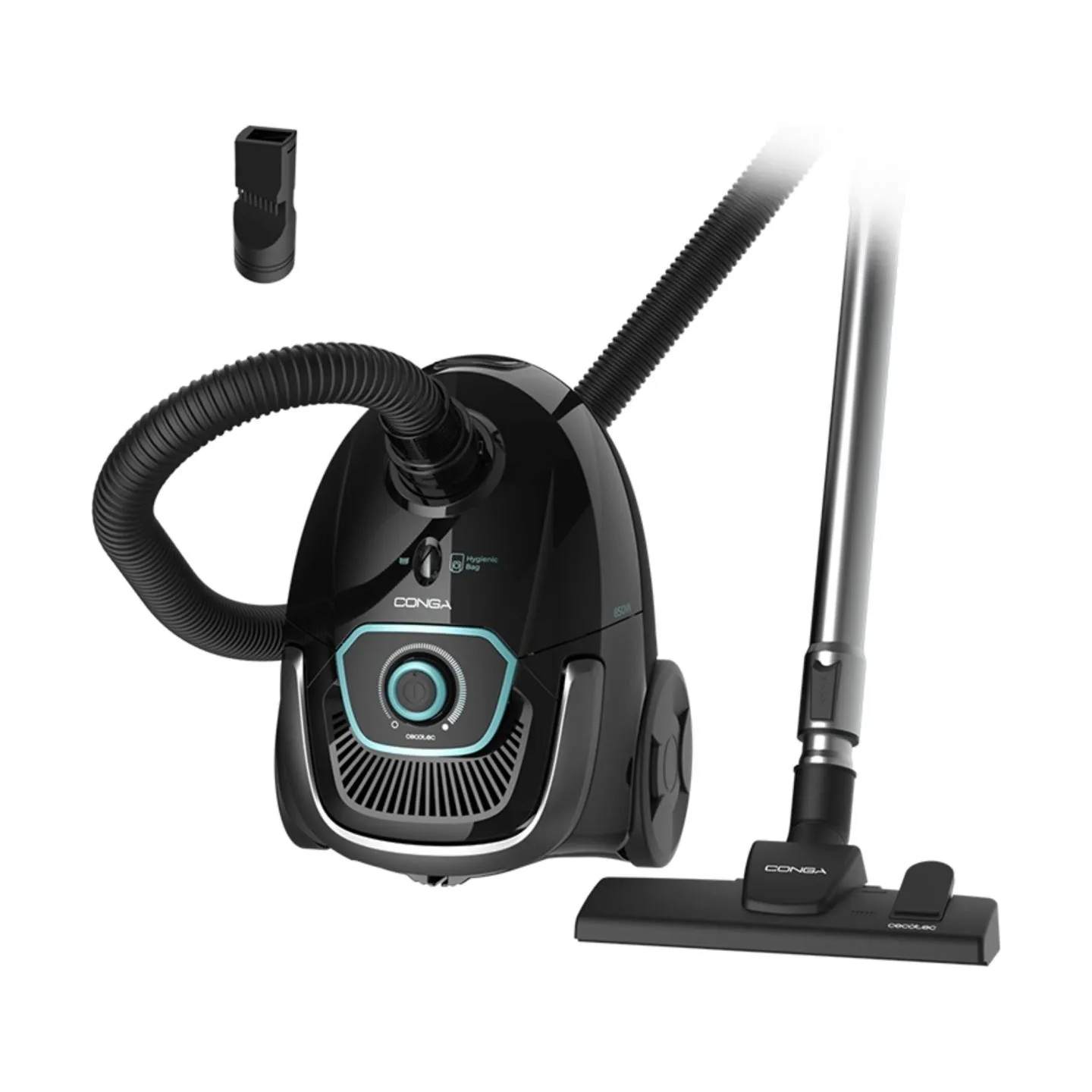 Cecotec Vacuum cleaner | Conga Powerbag 2500 Plus | Bagged | Dust capacity 2.5 L | Power 850 W | Black