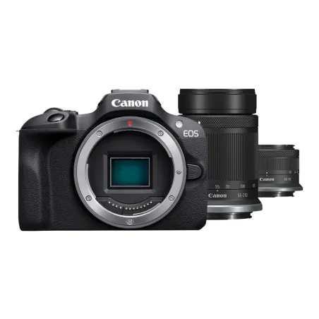Canon | EOS R100 Mirrorless Camera + RF-S 18-45mm IS STM Lens + RF-S 55-210mm IS STM Lens | Megapixel 24.1 MP | Image stabilizer