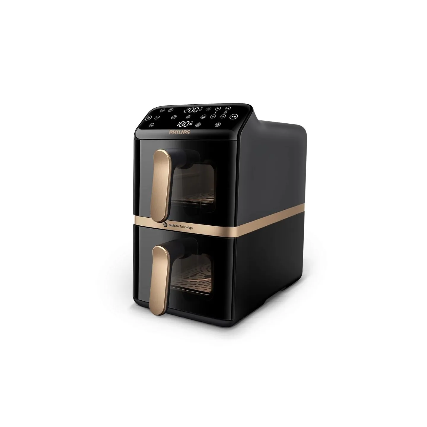 Philips Dual Basket Airfryer | NA462/70 4000 Series | Power 2750 W | Capacity 10 L | Rapid Air technology | Black
