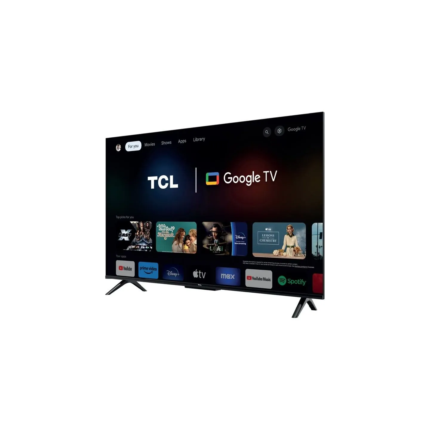 TCL 4K QLED TV | 43T69C | 43 | Smart TV | Google TV | UHD | Black
