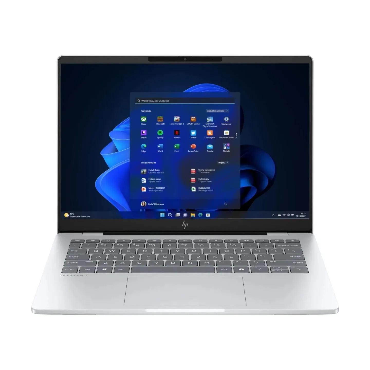 HP OmniBook | 7 AI 14 | Silver | 14 " | OLED | WUXGA | Intel Core Ultra 5 | 225U | 16 GB | Solid-state drive capacity 512 GB | I