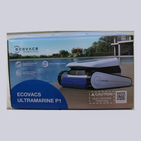 Ecovacs ULTRAMARINE P1 Robotic Pool Cleaner, 4800 GPH power, SmartNavi, White/Blue | Ecovacs ULTRAMARINE P1 | Robotic Pool Clean