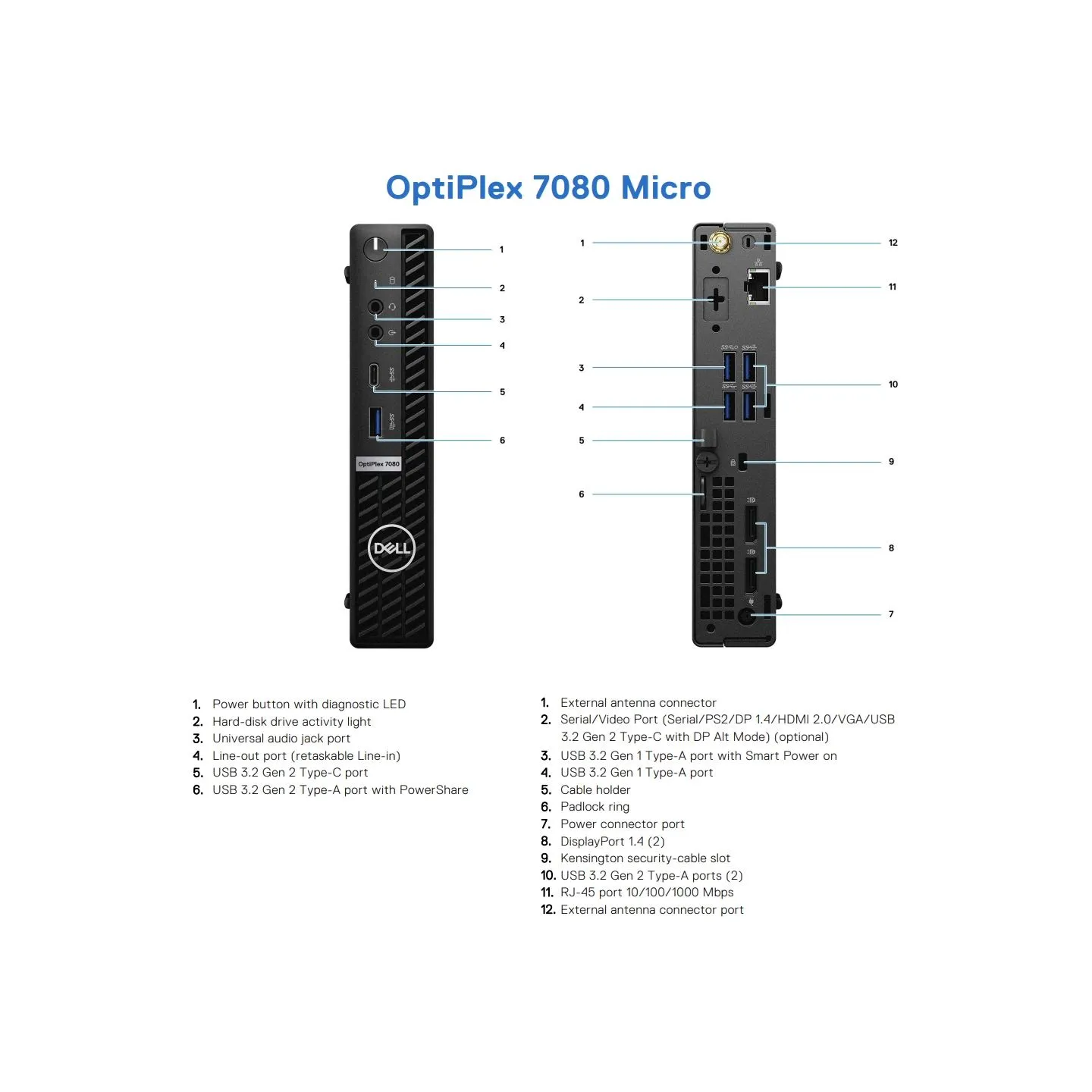 Dell Renewed Grade A | OptiPlex 7080 Micro | Intel Core i5 | i5‑10500T | 16 GB | SSD | 256 GB | Intel UHD Graphics 630 | Windows