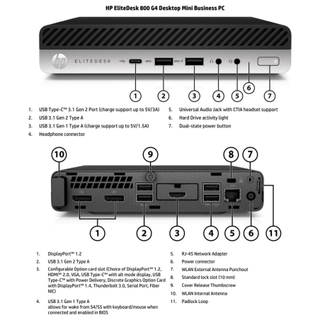HP Renewed Grade A | EliteDesk 800 G4 | Intel Core i5 | i5-8500T | 8 GB | SSD | 256 GB | Intel UHD Graphics 630 | Windows 11 Pro