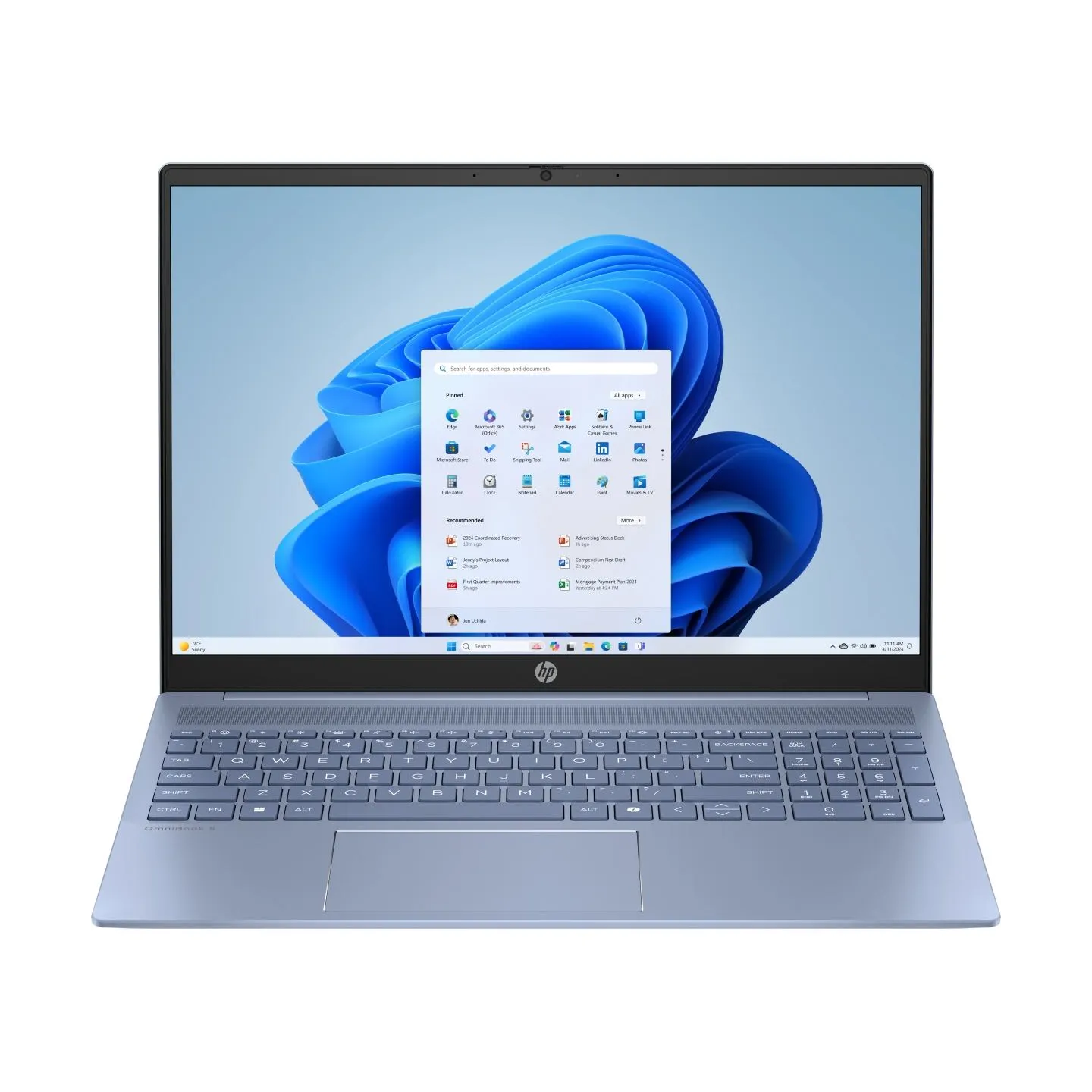 HP OmniBook 5 16-ba1000ny - Core i5-1334U, 16GB, 512GB SSD, 16 2K 300-nit AG, 1080p cam, US keyboard, Sky Blue,  Win 11 Home / B