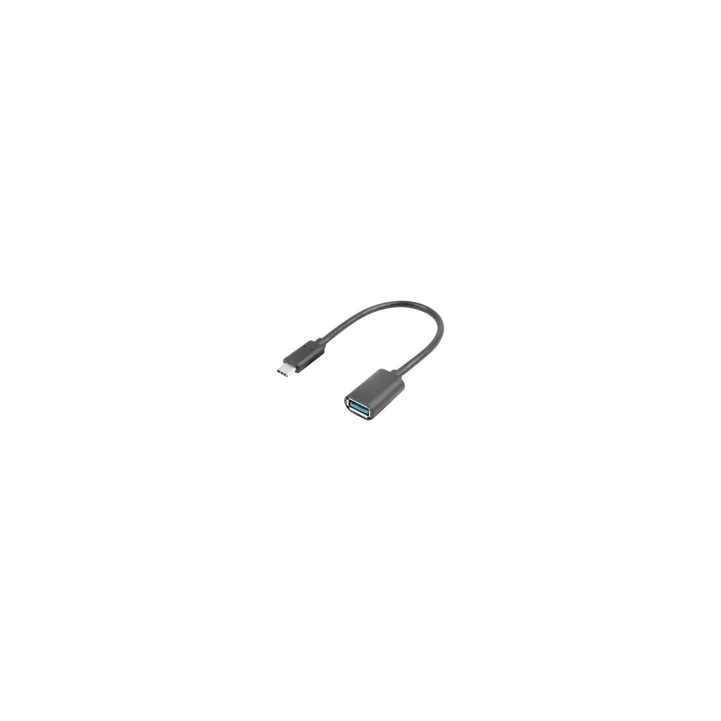 Lanberg Adapter Cable USB-C(M) 3.1 -> USB-A(F) 15 cm, Black | AD-UC-UA-04