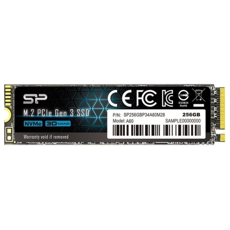 Silicon Power | SSD | P34A60 | 256 GB | Solid-state drive interface PCIe Gen3x4 | Read speed 2200 MB/s | Write speed 1600 MB/s