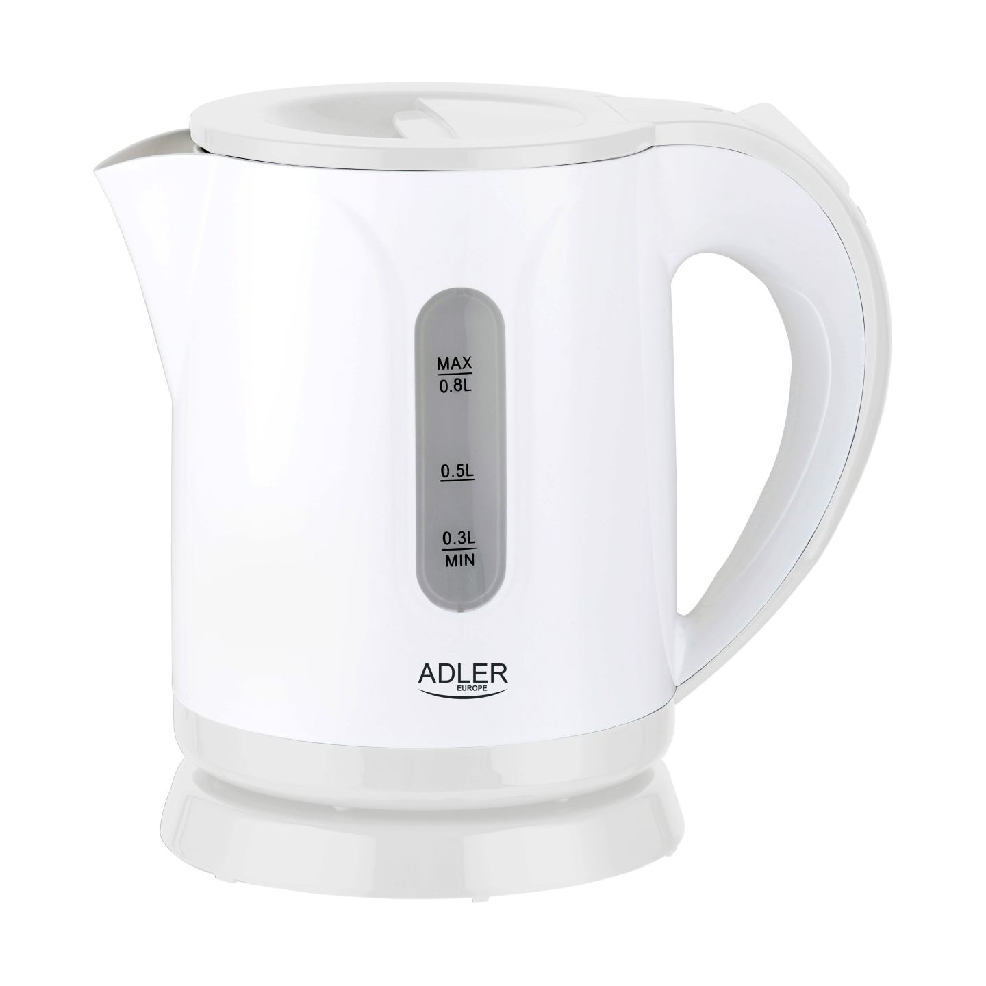 Adler | Kettle | AD 1371w | Electric | 850 W | 0.8 L | Stainless steel/Polypropylene | 360° rotational base | White