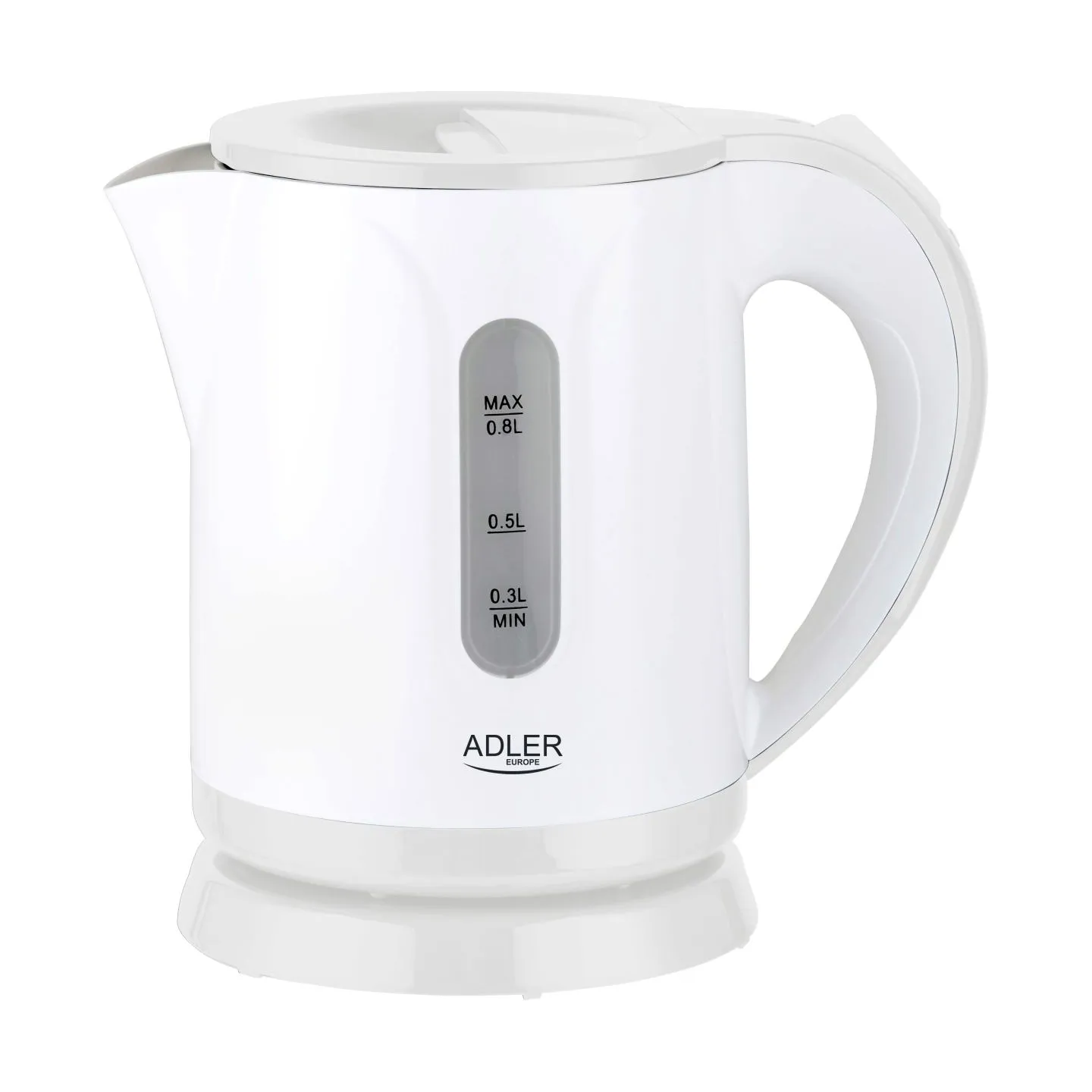 Adler | Kettle | AD 1371w | Electric | 850 W | 0.8 L | Stainless steel/Polypropylene | 360° rotational base | White