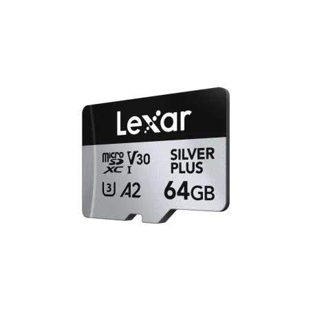 Lexar Memory card microSD 64GB C10 A2 U3 V30 205/100MB/s Silver Plus