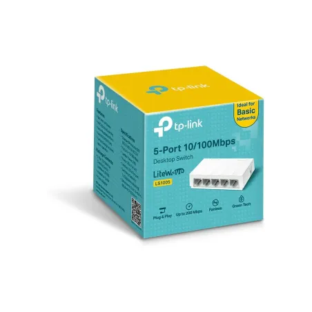Tp-Link | 5-Port 10/100Mbps Desktop Network Switch | LS1005 | Unmanaged | Desktop | Power supply type External