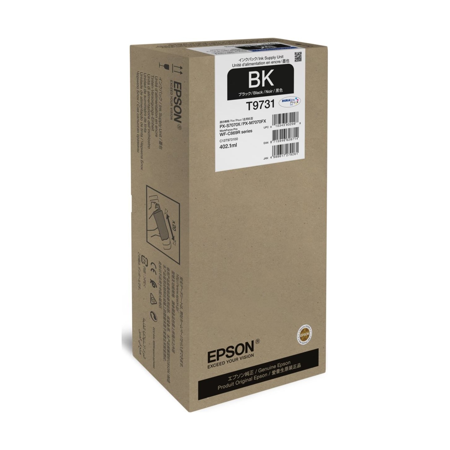 Epson WF-C869R Black XL Ink WorkForce Pro | Epson C13T97310N | Epson T9731 - XL size - black - original - ink pack | Ink pack | 