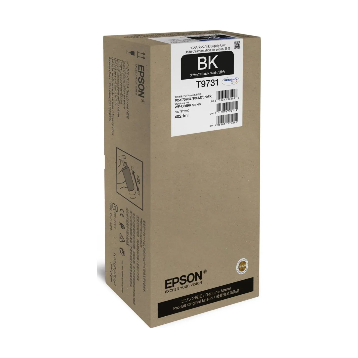Epson WF-C869R Black XL Ink WorkForce Pro | Epson C13T97310N | Epson T9731 - XL size - black - original - ink pack | Ink pack | 
