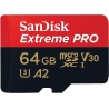 Sandisk Extreme PRO microSDXC 64GB + SD Adapter + 2 years RescuePRO Deluxe up to 200MB/s & 90MB/s Read/Write speeds A2 C10 V30 U