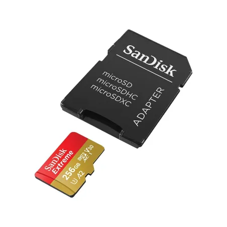 Sandisk Extreme microSDXC 256GB + SD Adapter + 1 year RescuePRO Deluxe up to 190MB/s & 130MB/s Read/Write speeds A2 C10 V30 UHS-