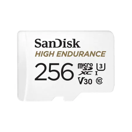 Sandisk High Endurance microSDXC 256GB + SD Adapter - for dash cams & home monitoring, up to 20,000 Hours, Full HD / 4K videos,