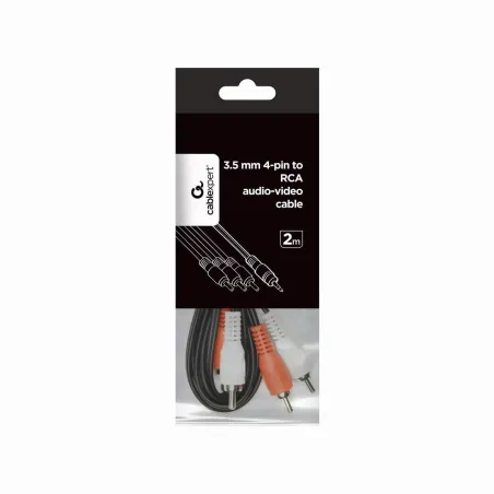 Gembird CABLE AUDIO 3.5MM 4PIN TO 3RCA/AV 2M CCA-4P2R-2M GEMBIRD