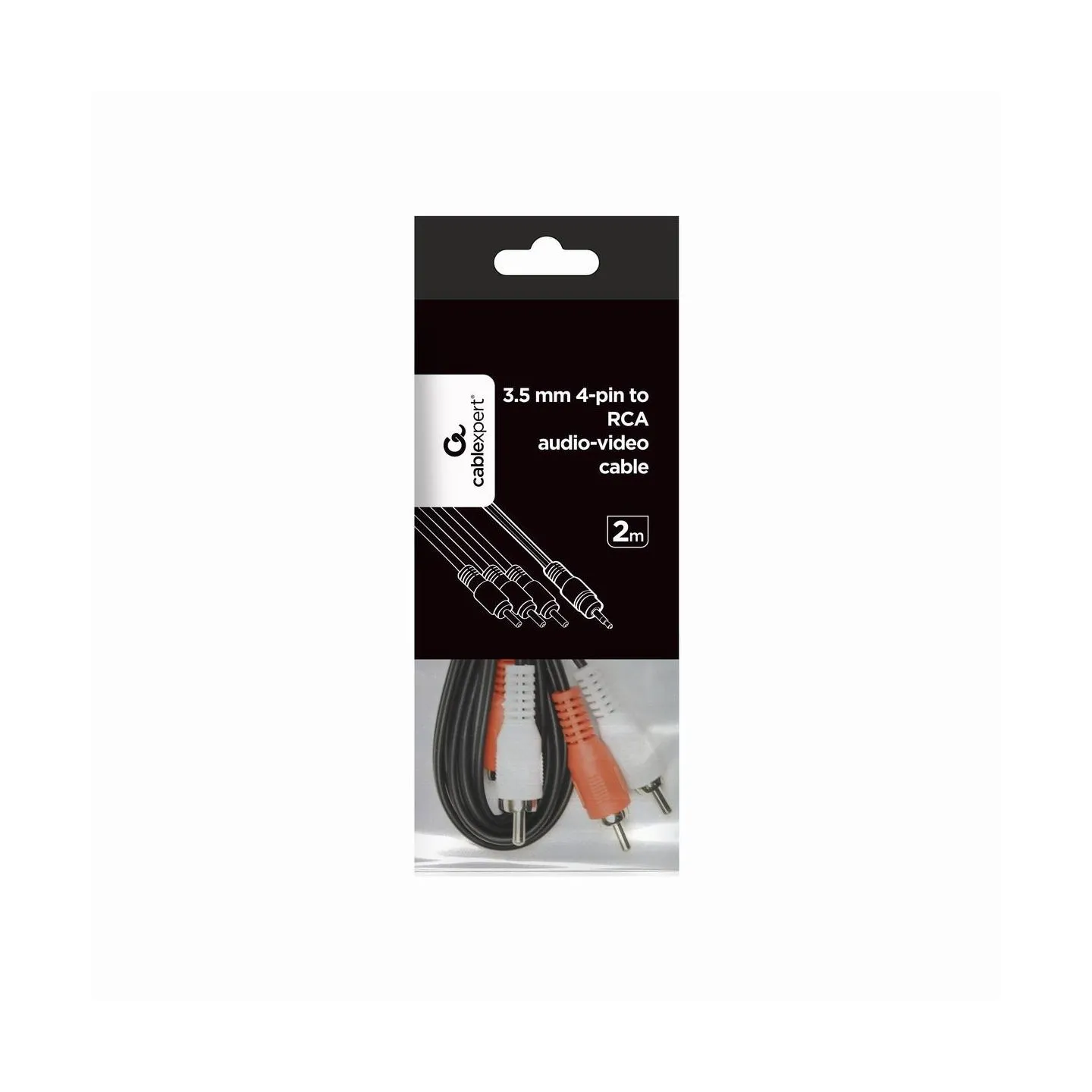 Gembird CABLE AUDIO 3.5MM 4PIN TO 3RCA/AV 2M CCA-4P2R-2M GEMBIRD