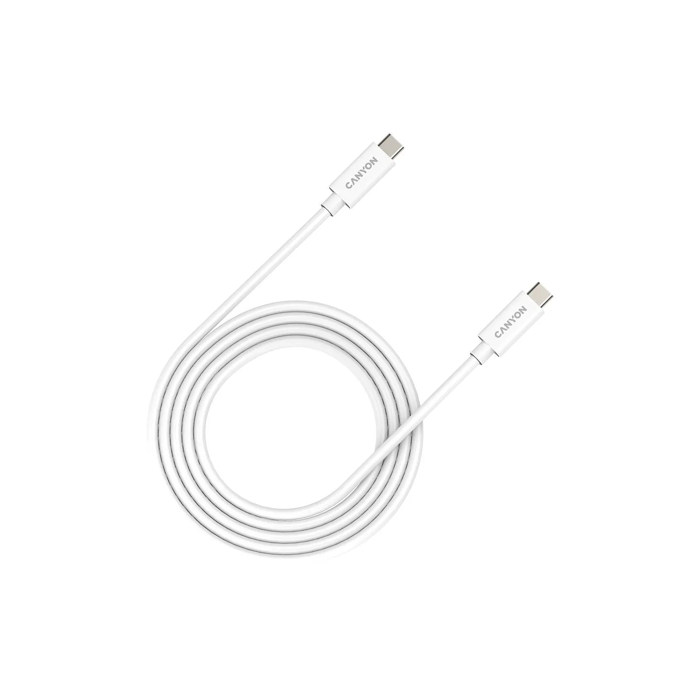 Canyon UC-42, cable, U4-CC-5A2M-E, USB4 TYPE-C to TYPE-C cable assembly 20G 2m 5A 240W(ERP) with E-MARK, CE, ROHS, white