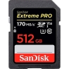 Sandisk Extreme 512GB SDXC Memory Card + 1 year RescuePRO Deluxe up to 180MB/s & 130MB/s Read/Write speeds, UHS-I, Class 10, U3,