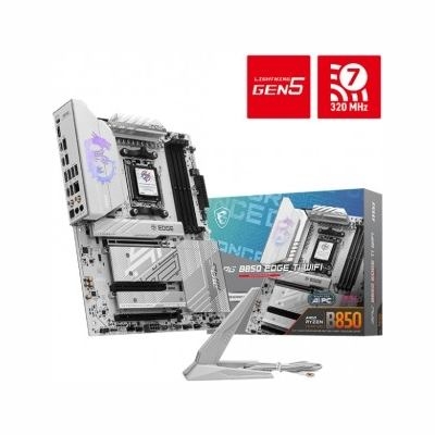 MSI MPG B850 EDGE TI WIFI | Processor family AMD | Processor socket AM5 | DDR5 | Supported hard disk drive interfaces SATA, M.2 