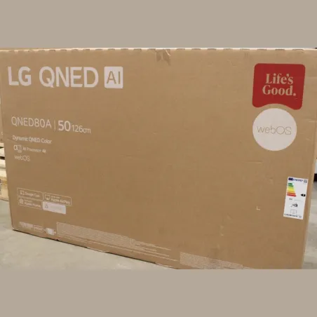 LG 50QNED80A3A 50" (127 cm) QNED LED LCD TV | LG 50QNED80A3A | 50 | Smart TV | webOS 25 | UHD | Black | DAMAGED PACKAGING