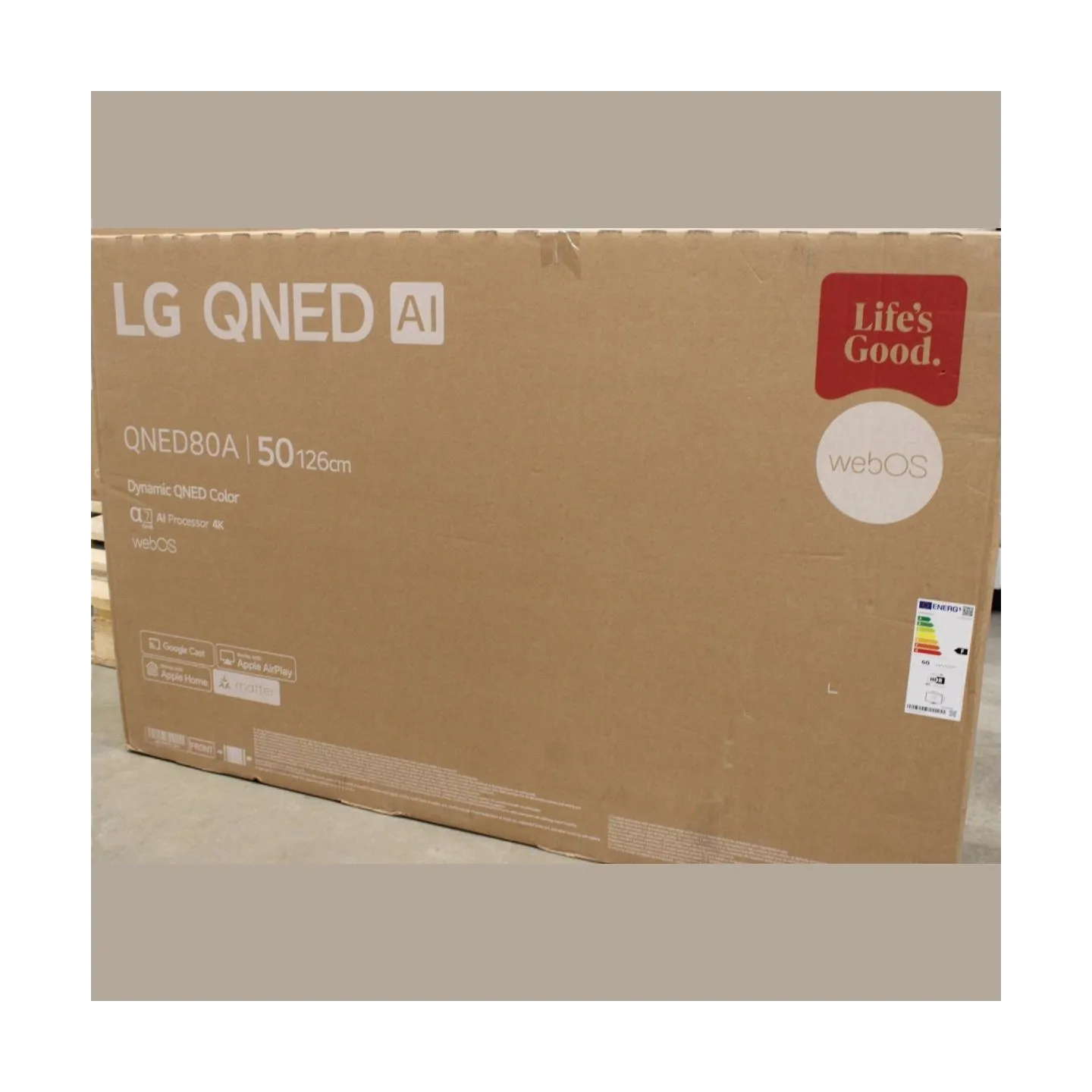 LG 50QNED80A3A 50" (127 cm) QNED LED LCD TV |  LG 50QNED80A3A | 50 | Smart TV | webOS 25 | UHD | Black | DAMAGED PACKAGING